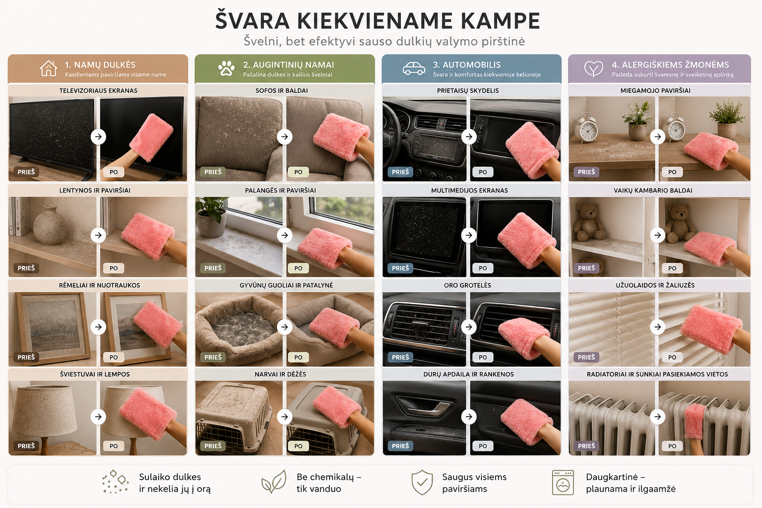 ROŽINĖ PIRŠTINĖ (DULKIŲ VALYMO) - Image 5