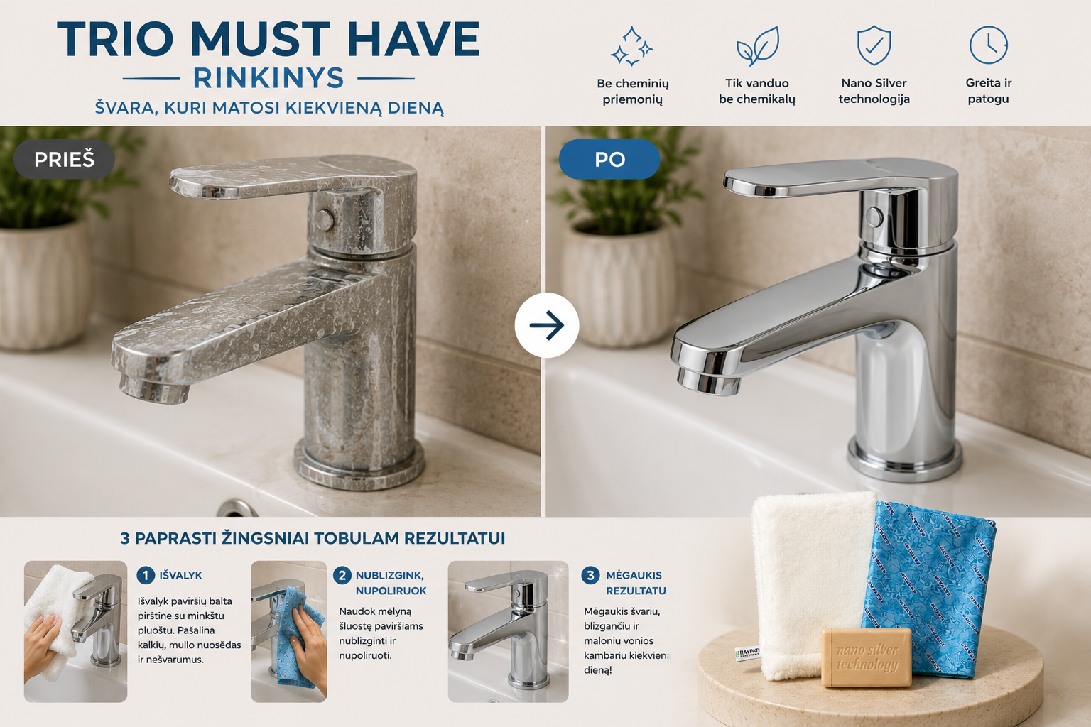 TRIO MUST-HAVE UNIVERSALUS VONIOS RINKINYS - Image 4