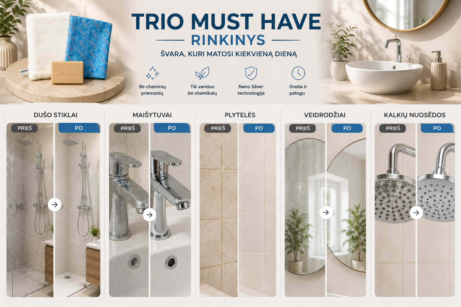 TRIO MUST-HAVE UNIVERSALUS VONIOS RINKINYS - Image 3